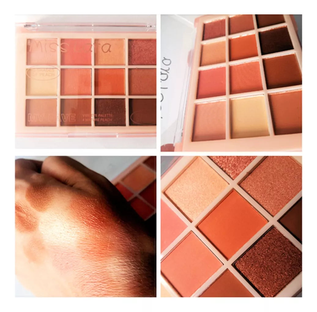 Miss Lara My Fave 12 Shades of Peach Eyeshadow Palette