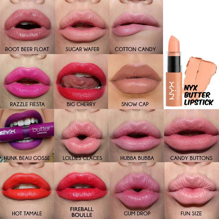 NYX Butter Lipstick - 12 Shades Collection