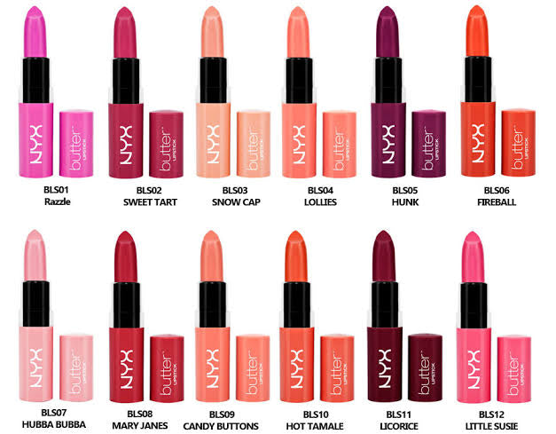 NYX Butter Lipstick - 12 Shades Collection