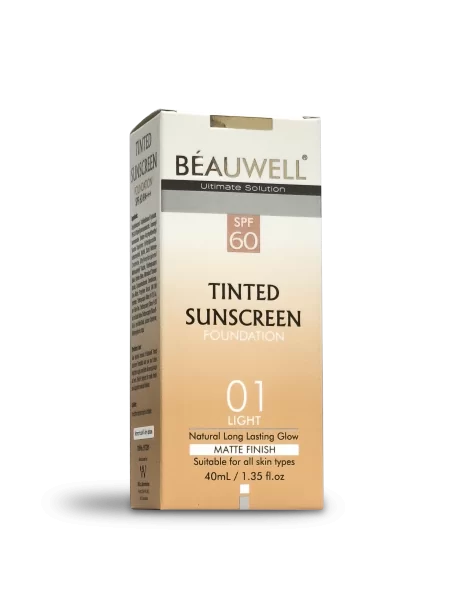 "BEAUWELL Tinted Sunscreen SPF60/PA+++ | 40mL - Flawless Coverage & High Protection"