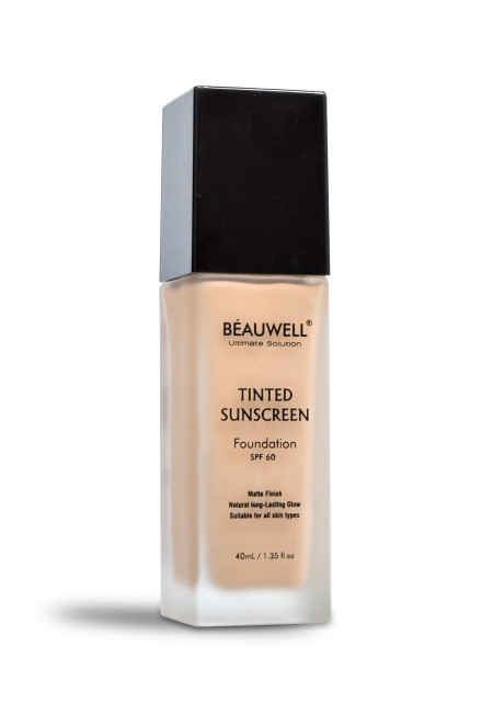 "BEAUWELL Tinted Sunscreen SPF60/PA+++ | 40mL - Flawless Coverage & High Protection"