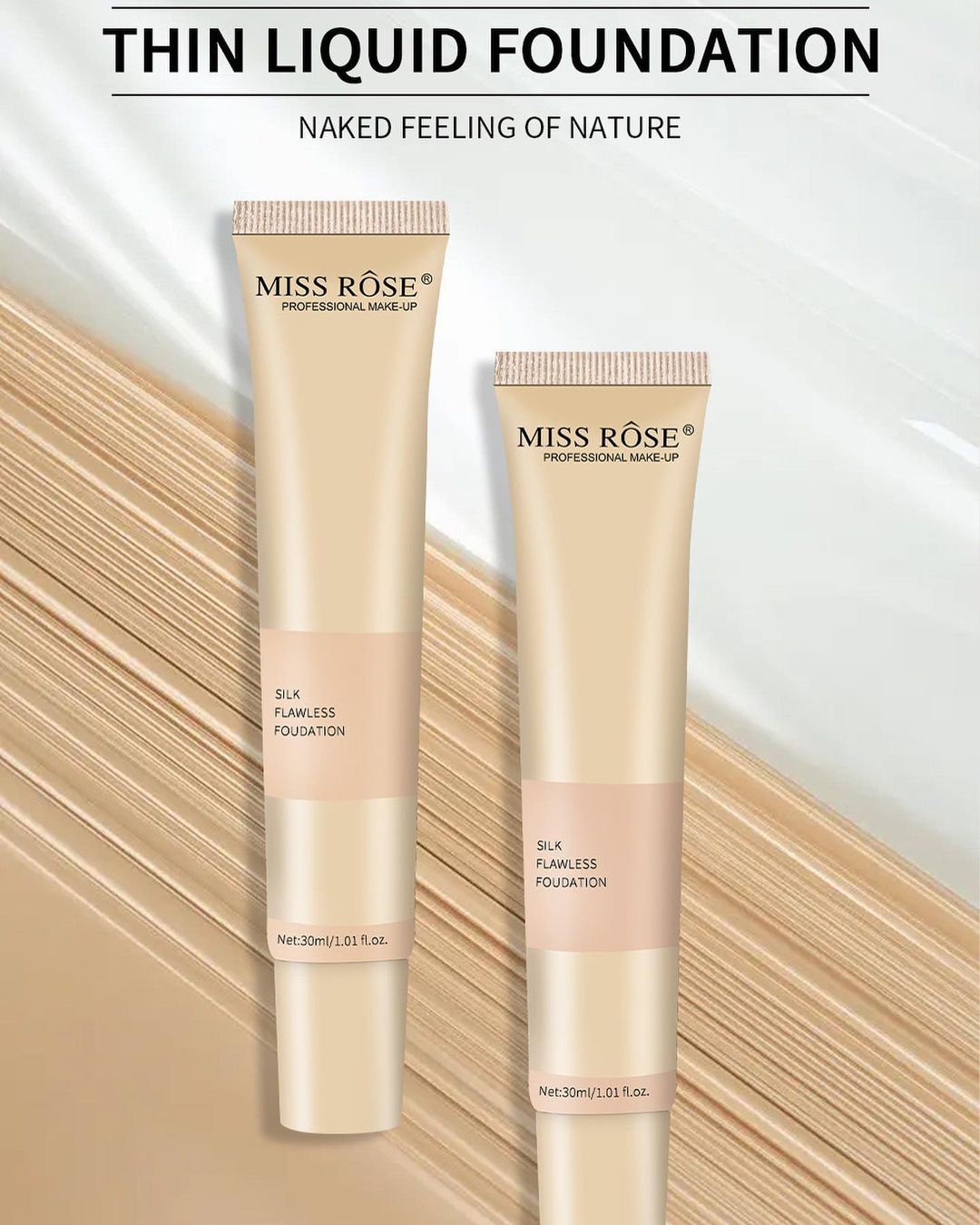 Miss Rose Silk Flawless Foundation | 30ml | Lightweight & Full Coverage