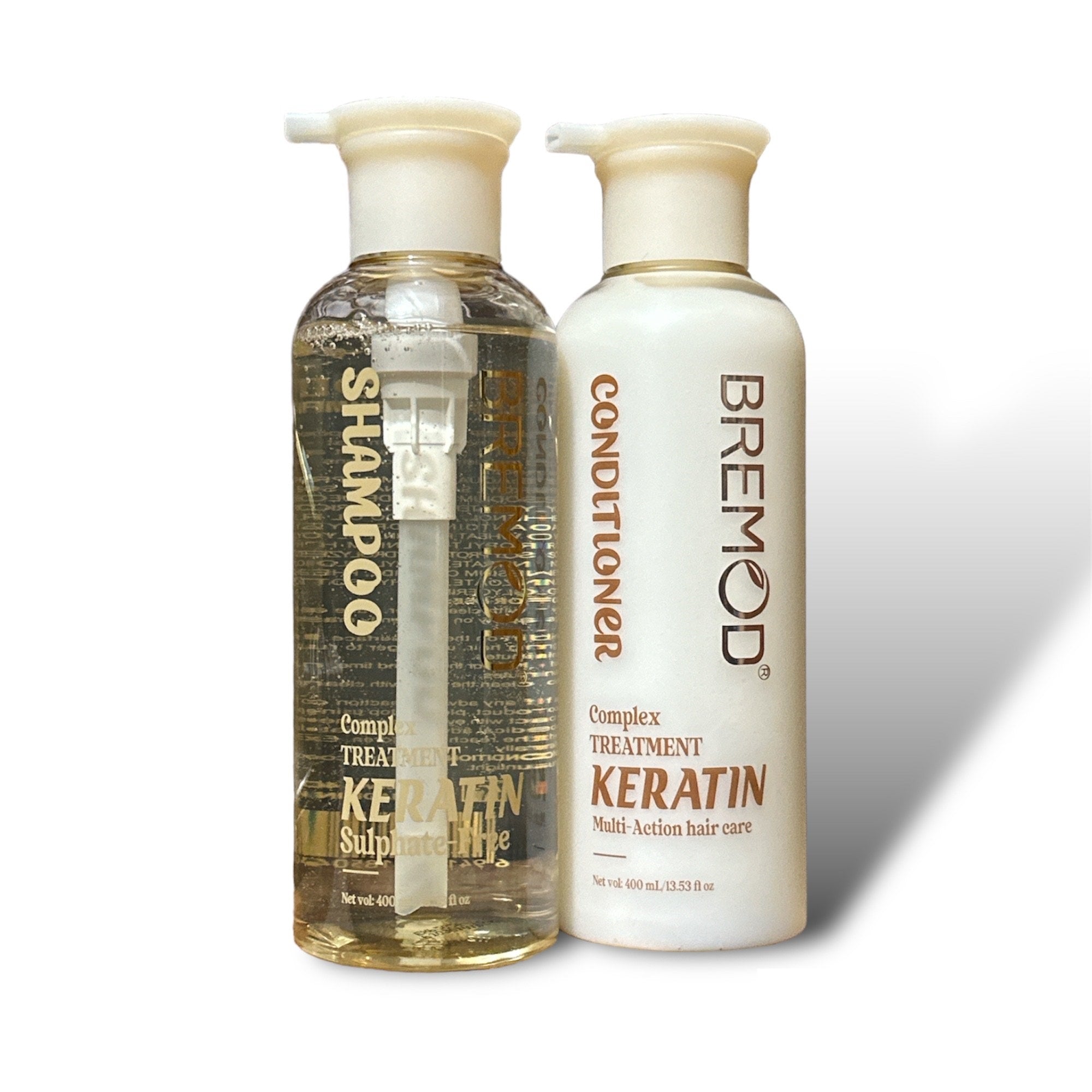 Bremod Keratin Sulphate-Free Shampoo & Conditioner Pair | 400ml Each | Complex Keratin