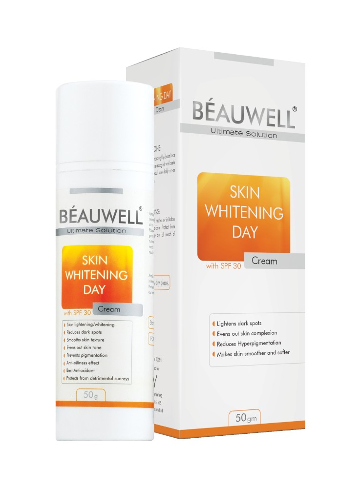 "BEAUWELL Skin Brightening Day Cream SPF 30 |50gm - Even Tone & Sun Protection"