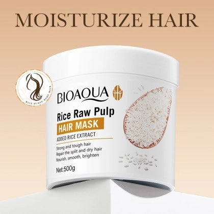 BIOAQUA Rice Raw Pulp Hair Mask For Dry Damaged Hair 500/ml