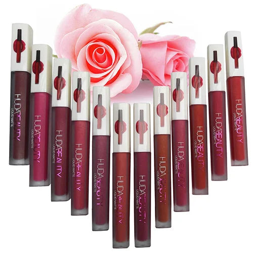 Huda Beauty 12pcs Matte Gloss Set | Intense Color & Velvety Matte Finish